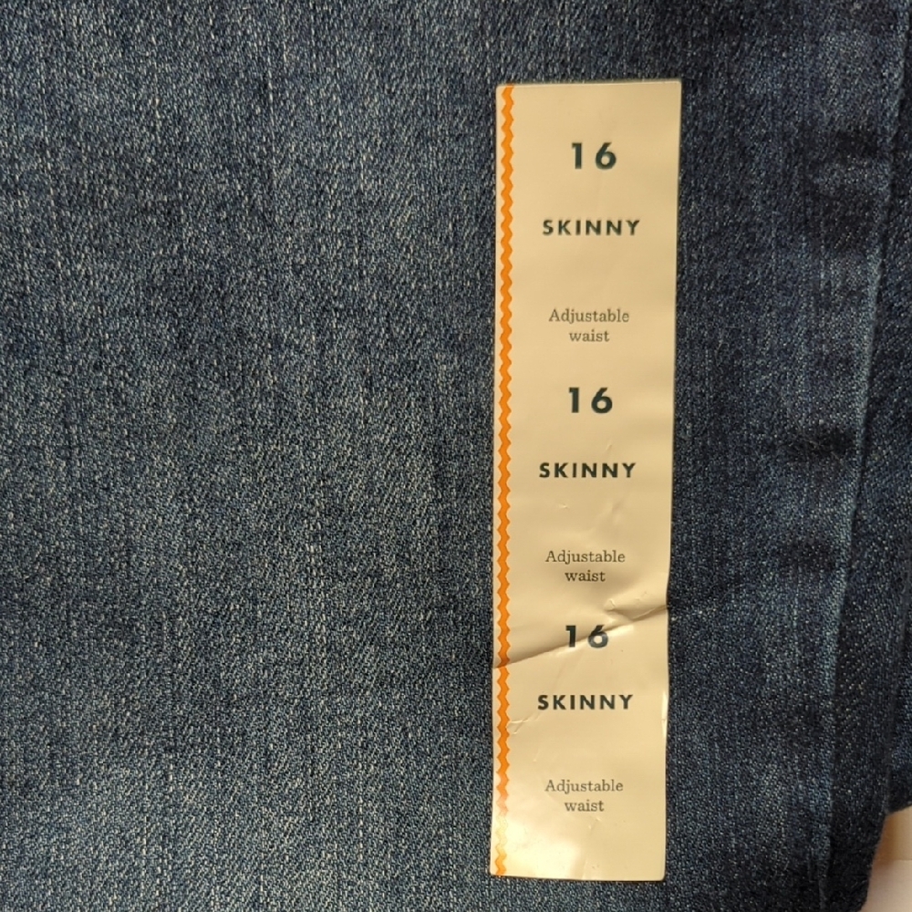 NWT 2 PAIRS Cat & Jack Mid-Rise Skinny Jeans  Adjustable Waist SZ 16 - Picture 3 of 12